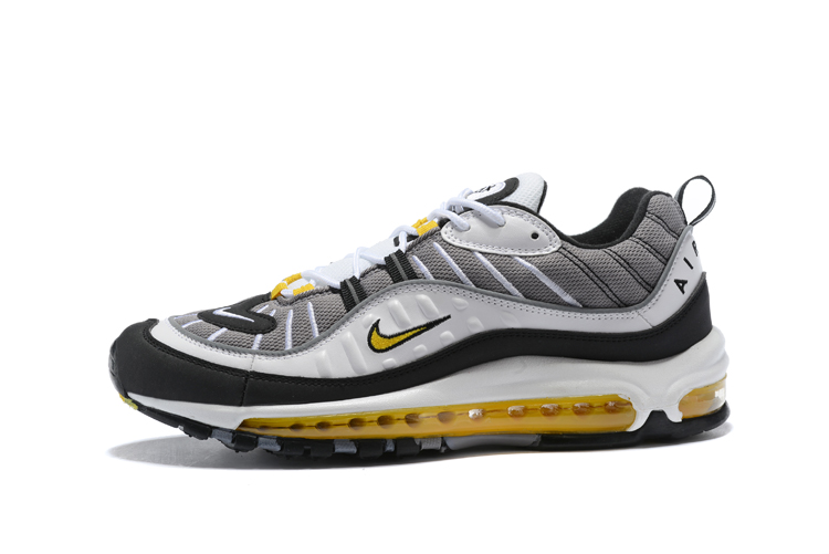 Supreme x NikeLab Air Max 98 White Grey Black Yellow Shoes - Click Image to Close